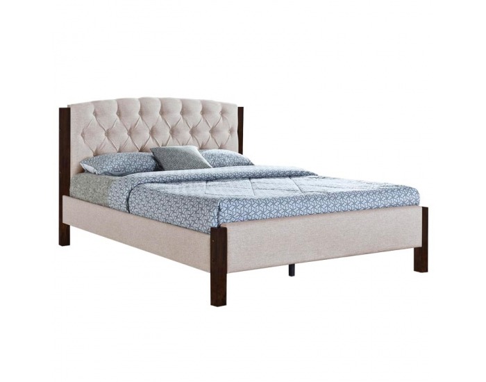 Manželská posteľ s roštom Elena New 180x200 cm - piesková / tmavý orech