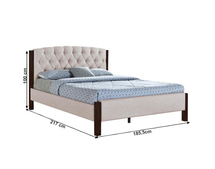 Manželská posteľ s roštom Elena New 180x200 cm - piesková / tmavý orech