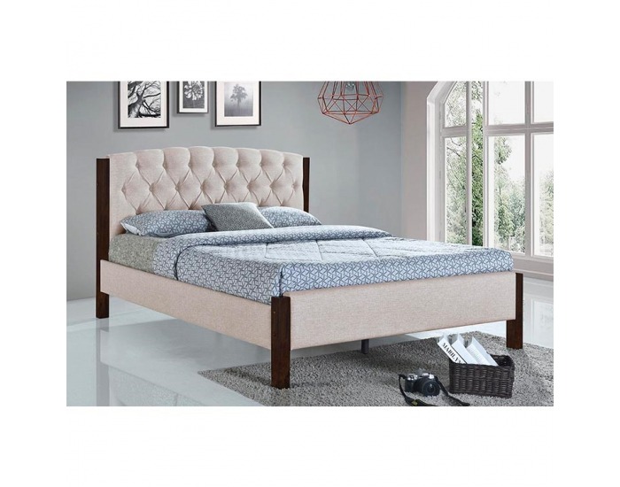 Manželská posteľ s roštom Elena New 180x200 cm - piesková / tmavý orech