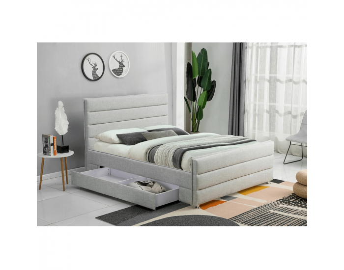 Manželská posteľ s roštom Emeri 180x200 cm - svetlosivá