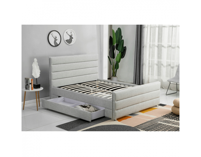 Manželská posteľ s roštom Emeri 180x200 cm - svetlosivá