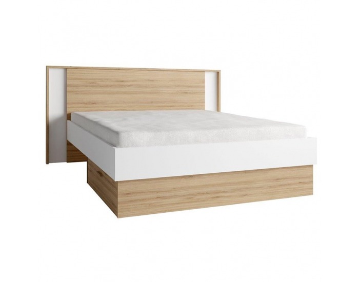 Posteľový rám Simpla 160 - biela / dub divoký