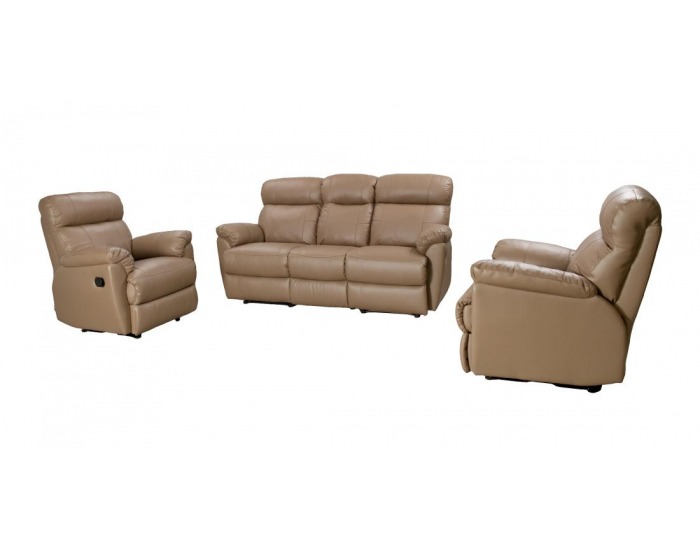 Kožená sedacia súprava s rozkladom Marcodom 05-001 - hnedá koža