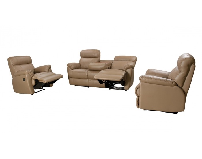 Kožená sedacia súprava s rozkladom Marcodom 05-001 - béžová koža