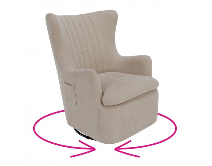 Relaxačné otočné kreslo Maren - sivobéžová