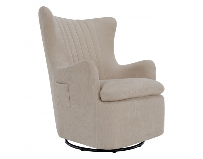 Relaxačné otočné kreslo Maren - sivobéžová