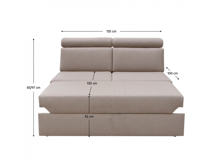 Rozkladacia dvojsedačka Marieta 2 BB ZF - béžová