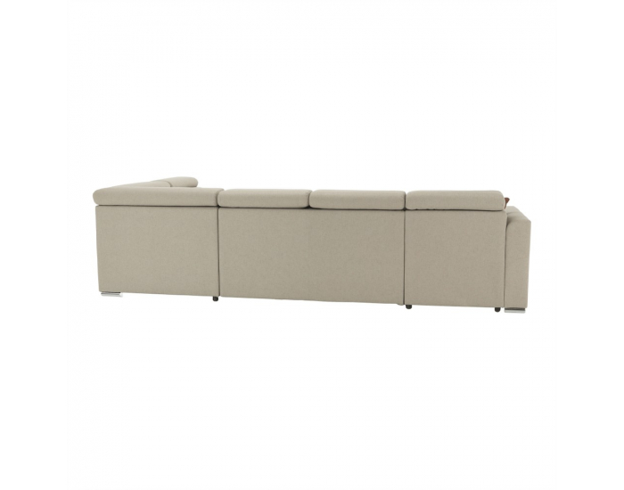 Rohová sedačka U s rozkladom a úložným priestorom Marieta P - béžová / tehlová