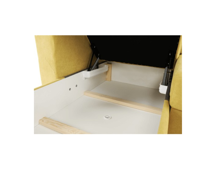 Rohová sedačka U s rozkladom a úložným priestorom Marieta P - žltá / hnedá