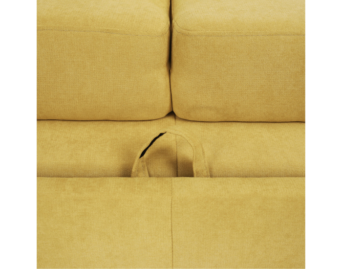 Rohová sedačka U s rozkladom a úložným priestorom Marieta P - žltá / hnedá