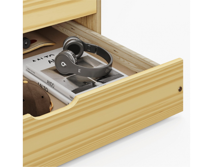 Drevená jednolôžková posteľ s prístelkou Marinella New 90 - prírodná