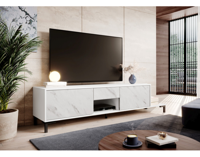 TV stolík Marmo 2D1S1K - biela