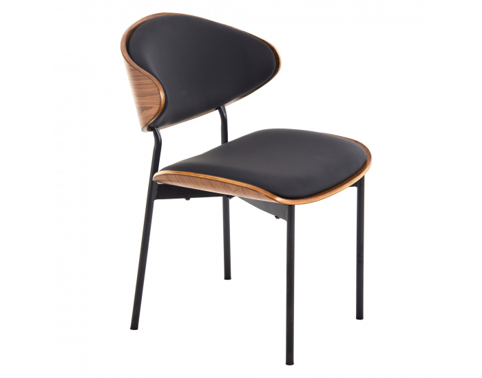 Jedálenská stolička Marsia - čierna / orech / čierna