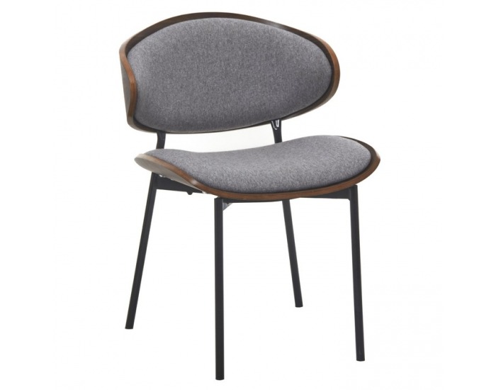 Jedálenská stolička Marsia - sivá / orech / čierna