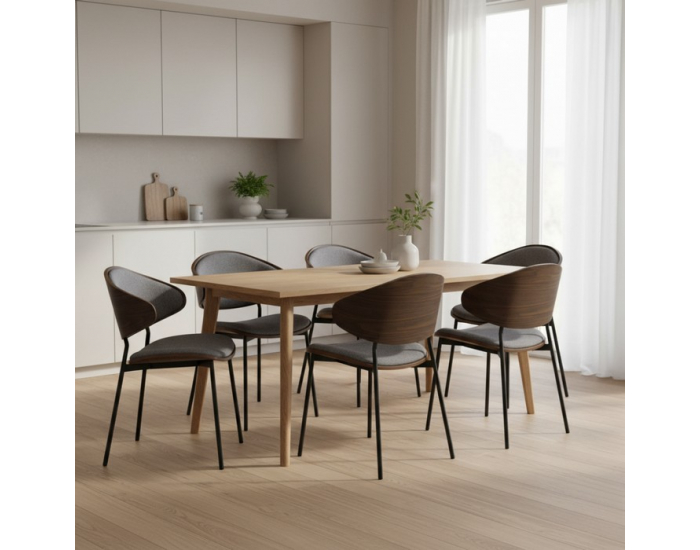 Jedálenská stolička Marsia - sivá / orech / čierna