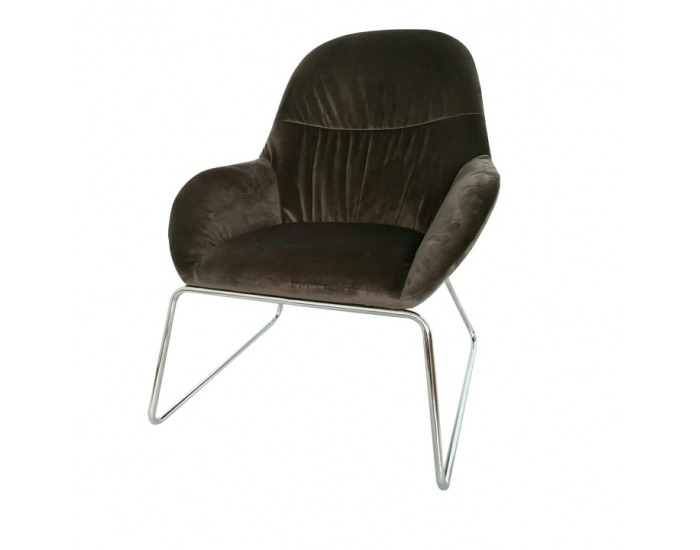 Kreslo Martel - tmavosivá / chróm