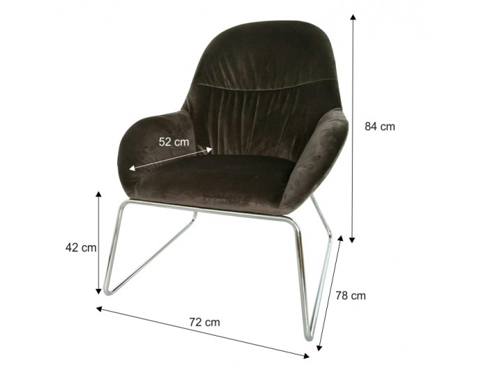 Kreslo Martel - tmavosivá / chróm