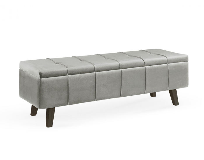 Čalúnená lavica s úložným priestorom Massimo - sivá (Velvet) / čierna