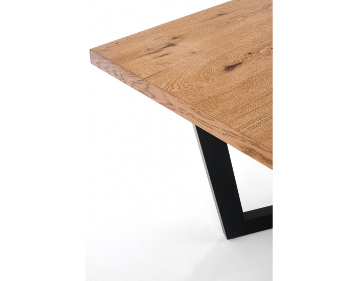 Rozkladací jedálenský stôl Massive - dub svetlý / čierna