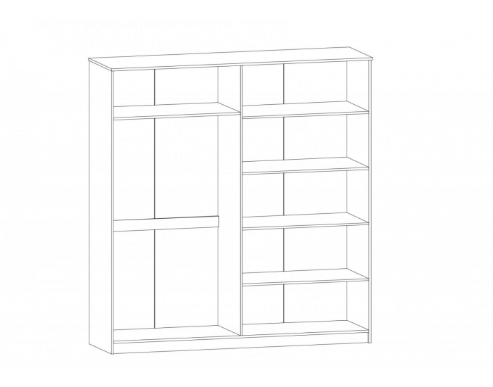 Štvordverová šatníková skriňa so zrkadlom Mateo W-4D - dub sonoma / biela