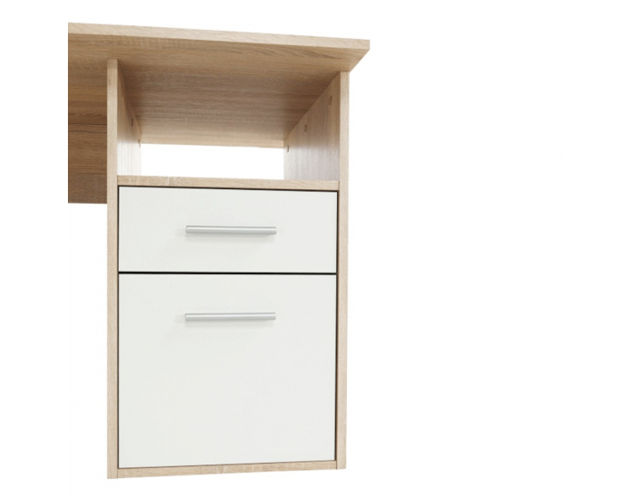 Rohový PC stolík Maurus MA11 New - dub sonoma / biela
