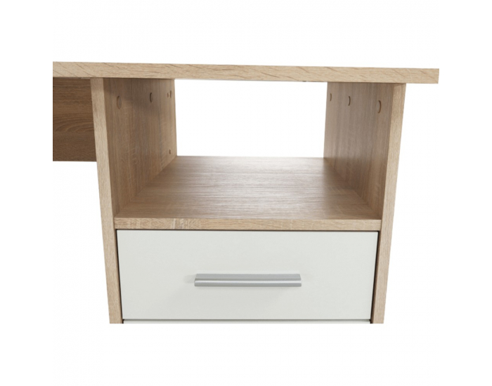 Rohový PC stolík Maurus MA11 New - dub sonoma / biela