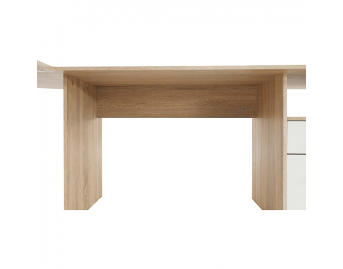 Rohový PC stolík Maurus MA11 New - dub sonoma / biela
