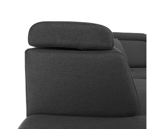 Rohová sedačka s rozkladom a úložným priestorom Mavis L - tmavosivá