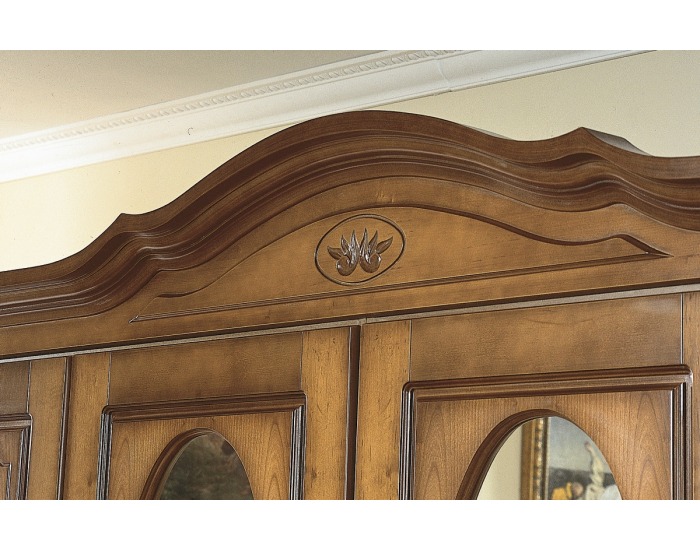 Rustikálna šatníková skriňa so zrkadlom Ol-Tar O 4D - toffi svetlý