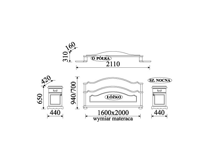 Rustikálny nočný stolík (2 ks) Ol-Tar O-SZN - toffi svetlý