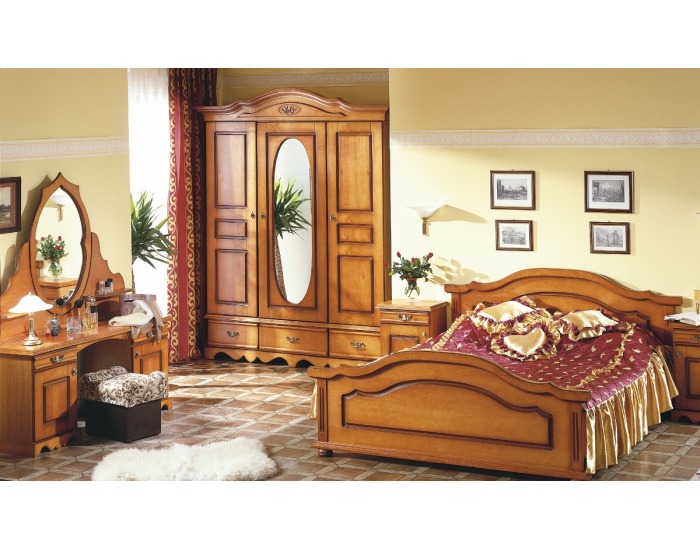 Rustikálna šatníková skriňa so zrkadlom Ol-Tar O 3D - toffi svetlý