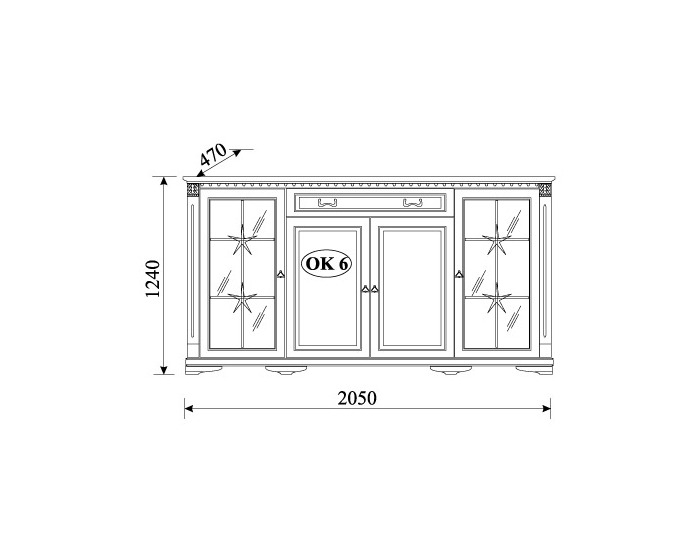 Rustikálna vitrína Orfeusz O-K6 - toffi