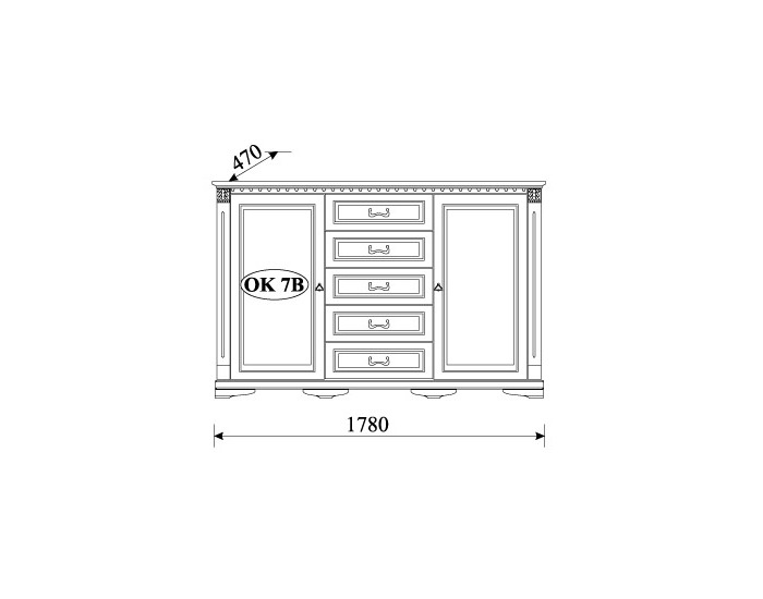 Rustikálna komoda Orfeusz O-K7B - toffi