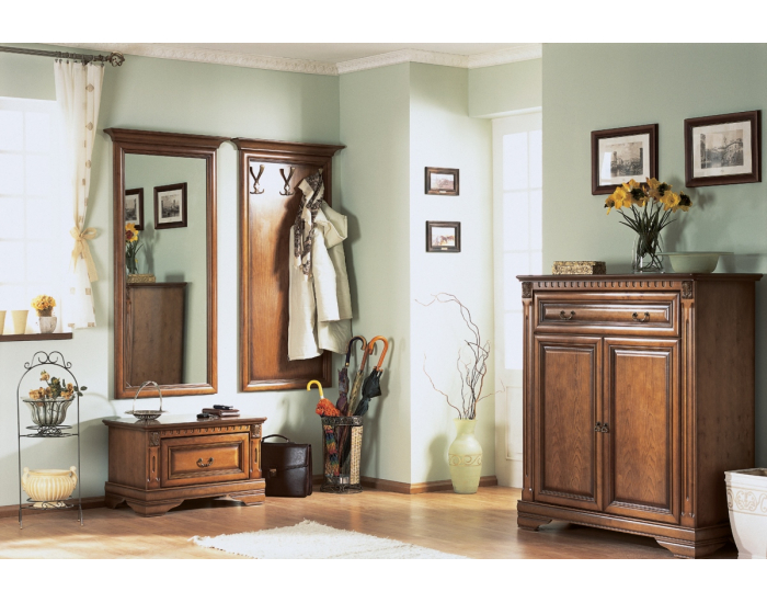 Rustikálna šatníková skriňa so zrkadlom Orfeusz O 6D - toffi