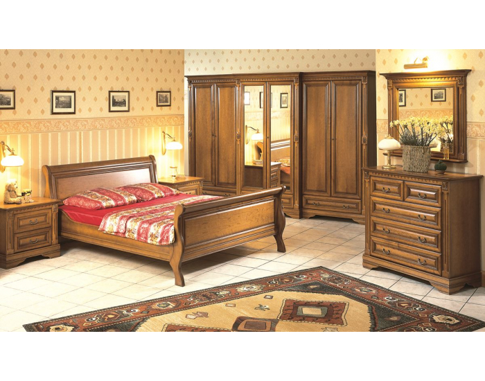 Rustikálna šatníková skriňa so zrkadlom Orfeusz O 6D - toffi