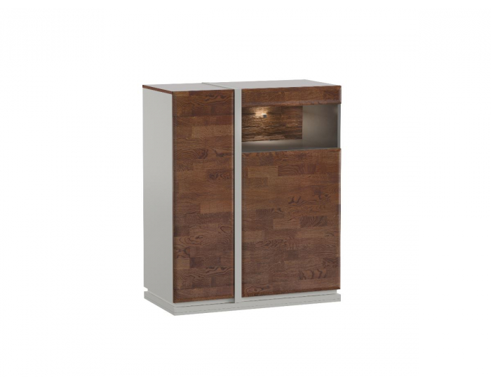 Komoda s osvetlením Siena SI-KB L - dub mocca / biela