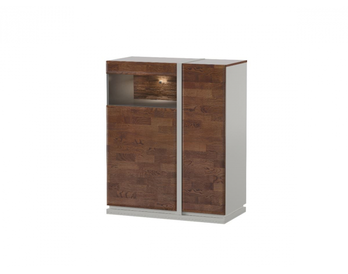 Komoda s osvetlením Siena SI-KB P - dub mocca / biela