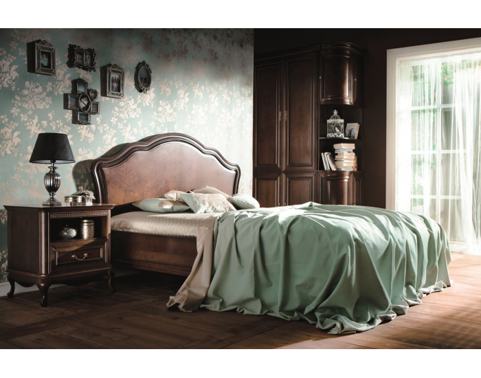 Rustikálna manželská posteľ Verona V-A 160 - hnedá / slonovinová