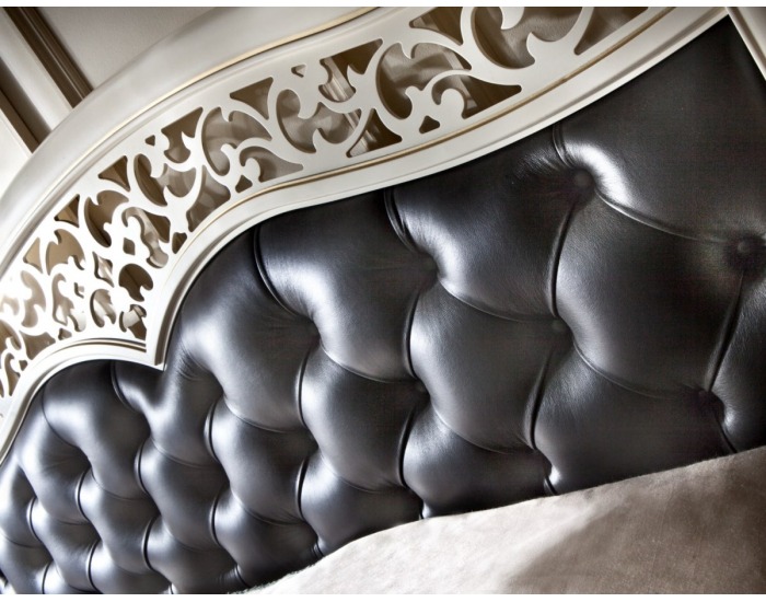 Rustikálna manželská posteľ Verona V-A/N 160 - krém patyna / čierna