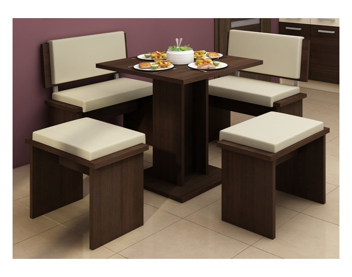 Jedálenský set Bond - wenge / krém