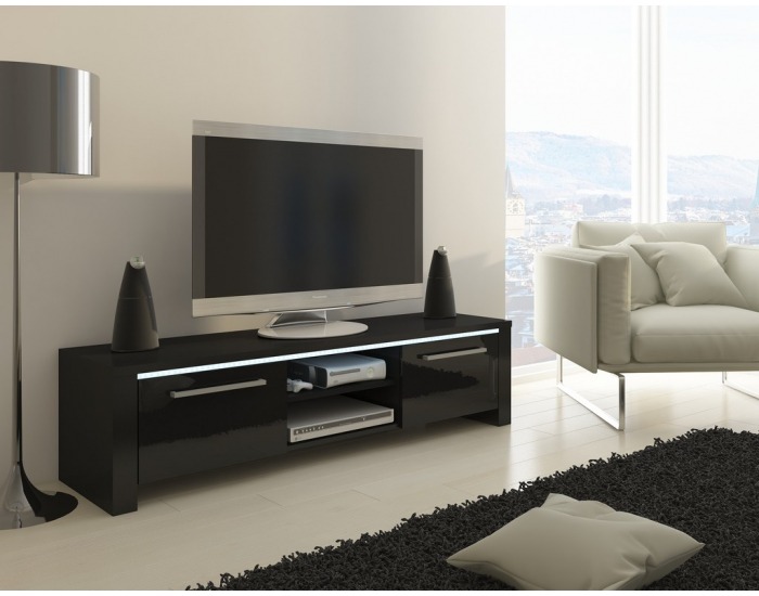 TV stolík Helix - čierna / čierny vysoký lesk