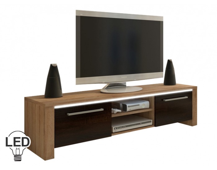 TV stolík Helix - sonoma svetlá / sonoma tmavá