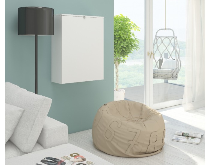 Rozkladací písací stolík s regálom Hide - biela