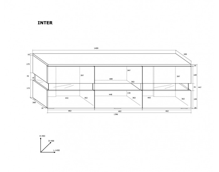 TV stolík Inter - biela / biely lesk