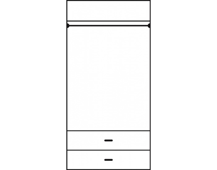 Šatníková skriňa Skrina 2D-2S - buk