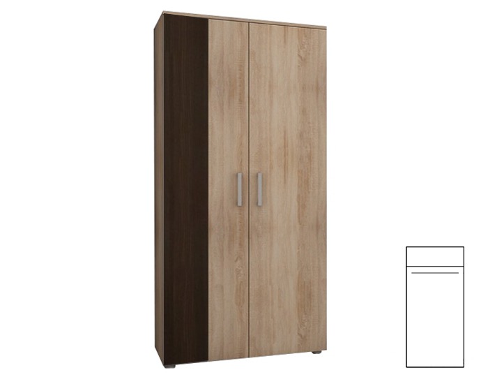 Šatníková skriňa Stella - sonoma svetlá / sonoma tmavá
