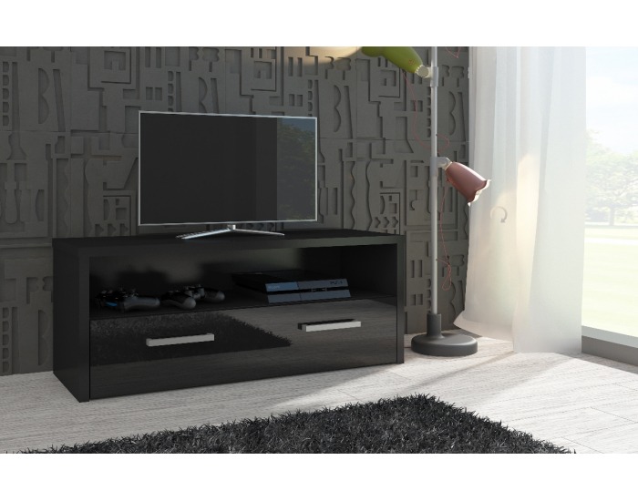 TV stolík Tirana - čierna / čierny vysoký lesk