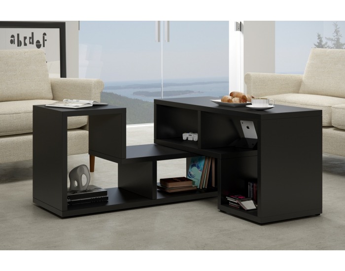 TV stolík / regál / konferenčný stolík Top - čierna