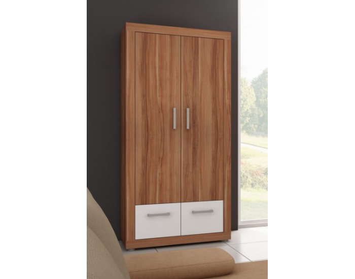 Šatníková skriňa Viki - slivka / biela