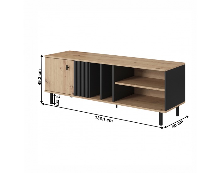 TV stolík Medis C 138 - dub artisan / čierny antracit